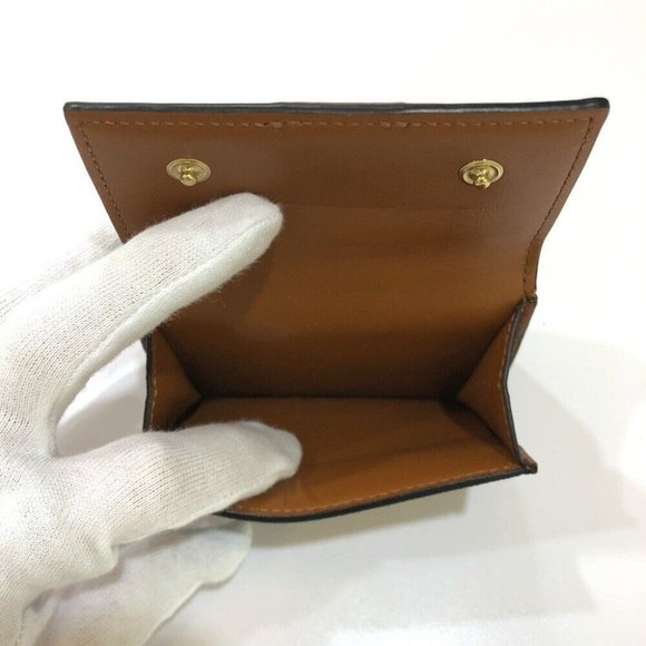 CELINE Triomphe Small trifold Compact wallet Trifold wallet PVC/Leather Brown - Picture 5 of 16